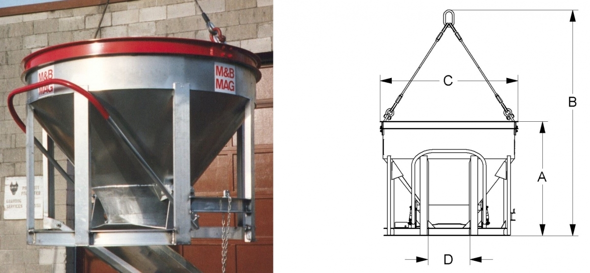 Upright Aluminum Buckets M&B MAG